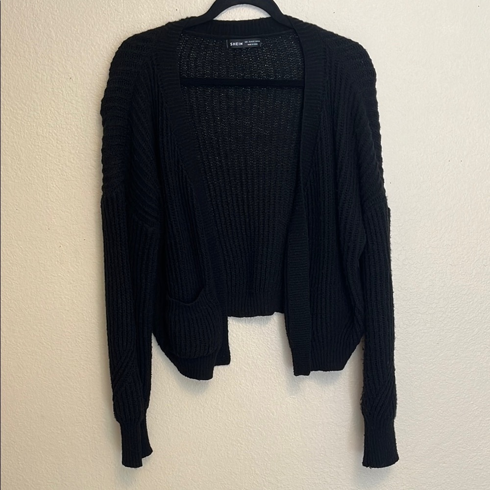 Black Knit Women's Cropped Sweater